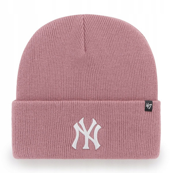 Czapka zimowa damska brudny róż 47 Brand Czapka zimowa NY beanie różowy