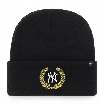Czarna Czapka zimowa NY unisex 47 Brand MLB New York Yankees Laurel Metalli