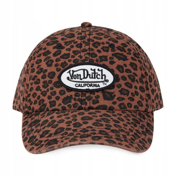 Czapka w panterkę bawełniana Von Dutch Czapka z daszkiem bawełniana damska