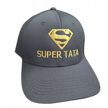 Prezent dla TATY czapka z daszkiem SUPER TATA Gold
